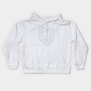 Monstera - single line art Kids Hoodie